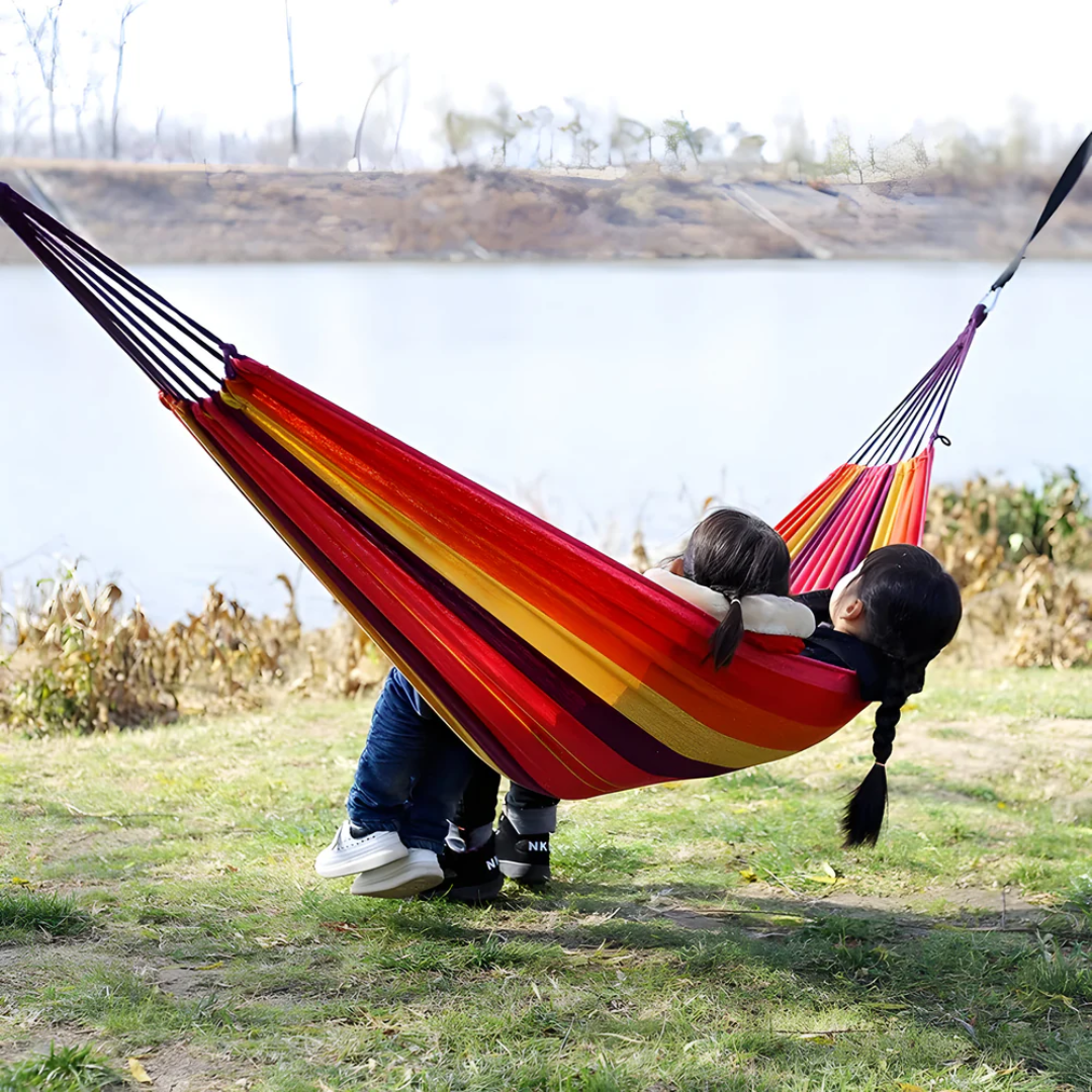 Solange Striped Hammock for Camping with Packable Pouch