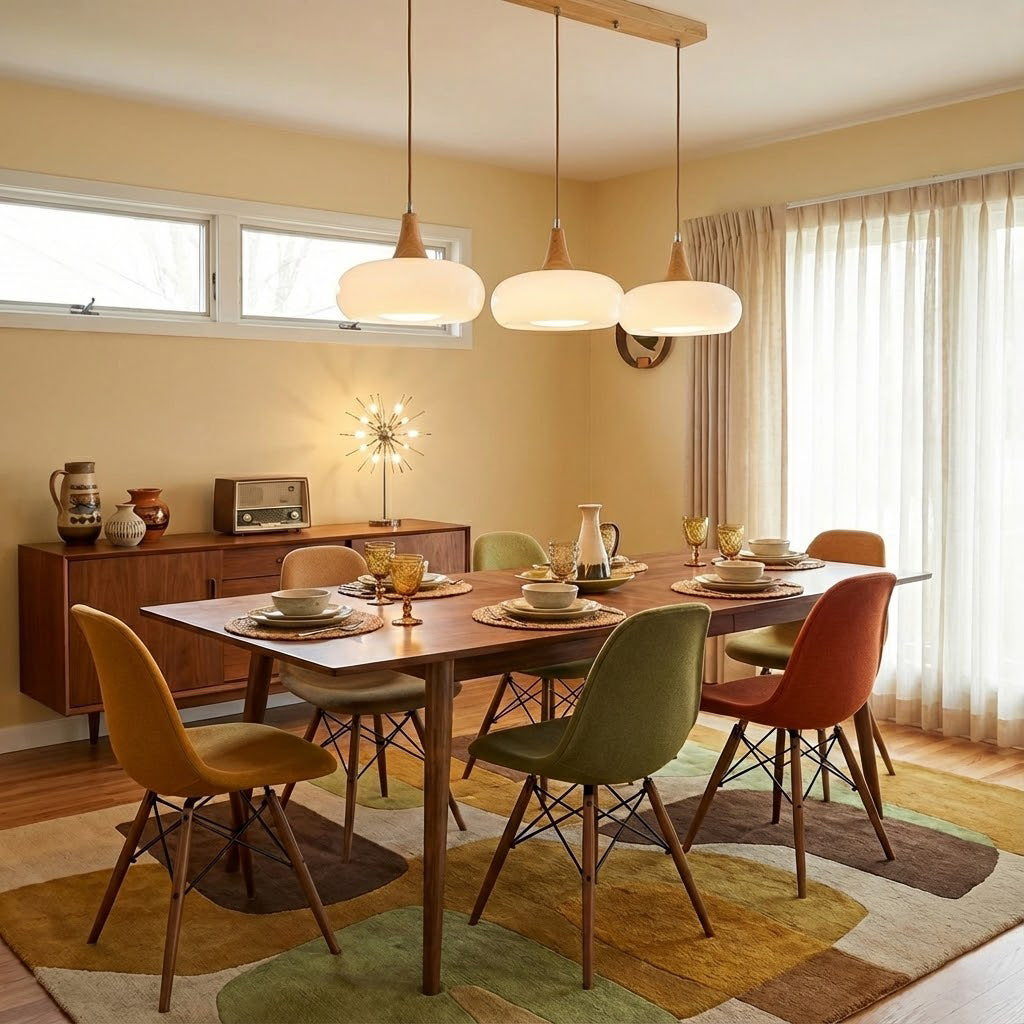 Agatha Glass Pendant for Dining Tables with Timber Cap