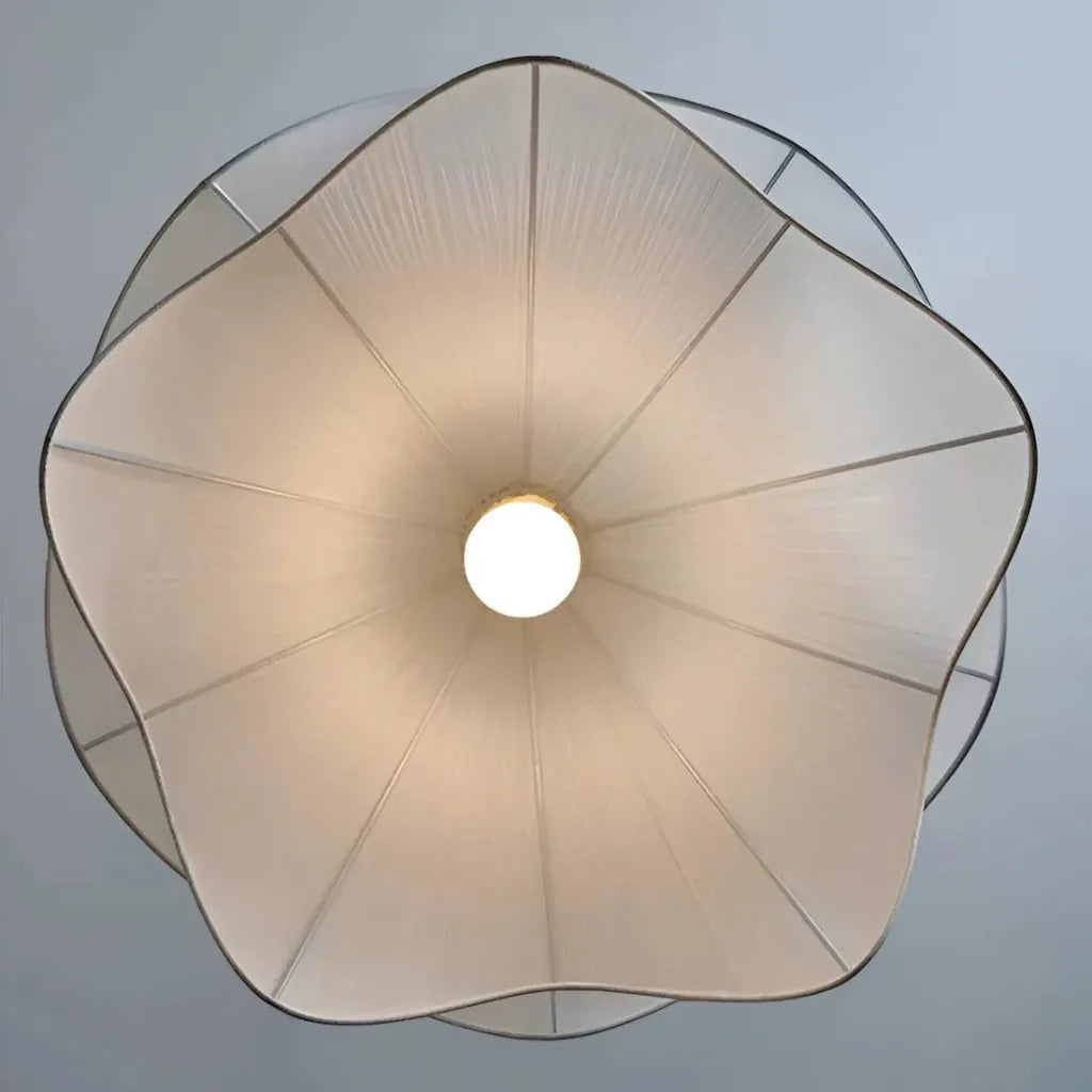 Ailsa Pleated Pendant for Dining Rooms with Brass Stem