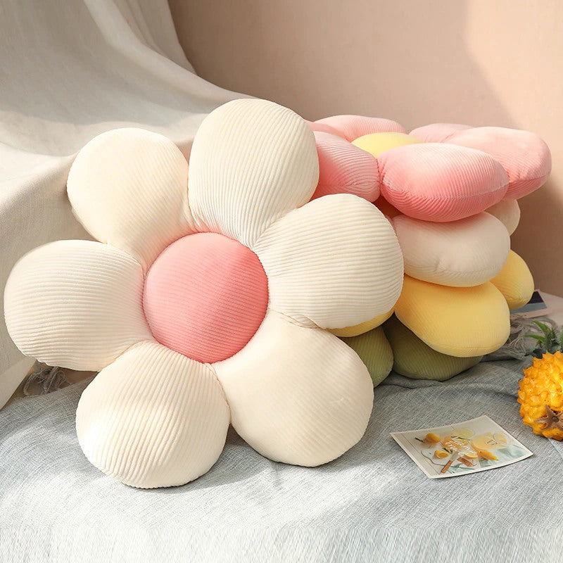 Karolina Flower Cushion for Sofas and Beds in Corduroy