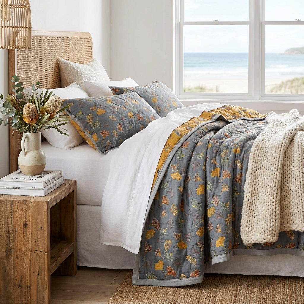 Throw across a bedroom bed