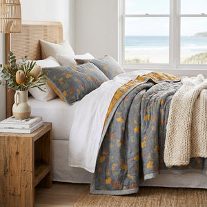 Josephine Cotton Throw for Japandi Rooms with Ginkgo Weave