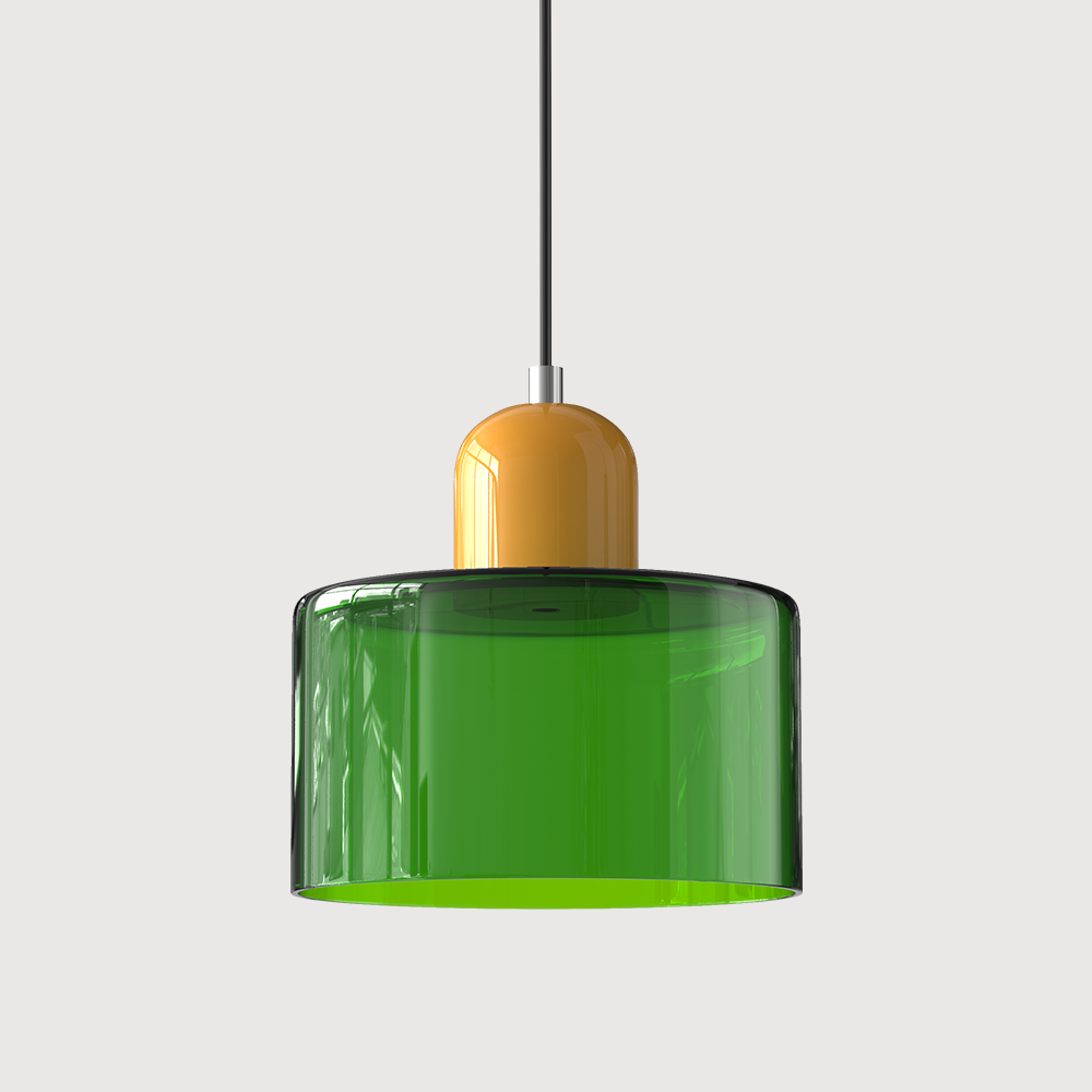 Alina Retro Glass Pendant for Nooks with Two Tone Shade