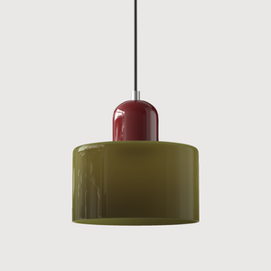 Alina Retro Glass Pendant for Nooks with Two Tone Shade