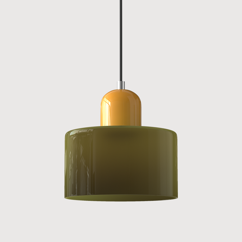 Alina Retro Glass Pendant for Nooks with Two Tone Shade