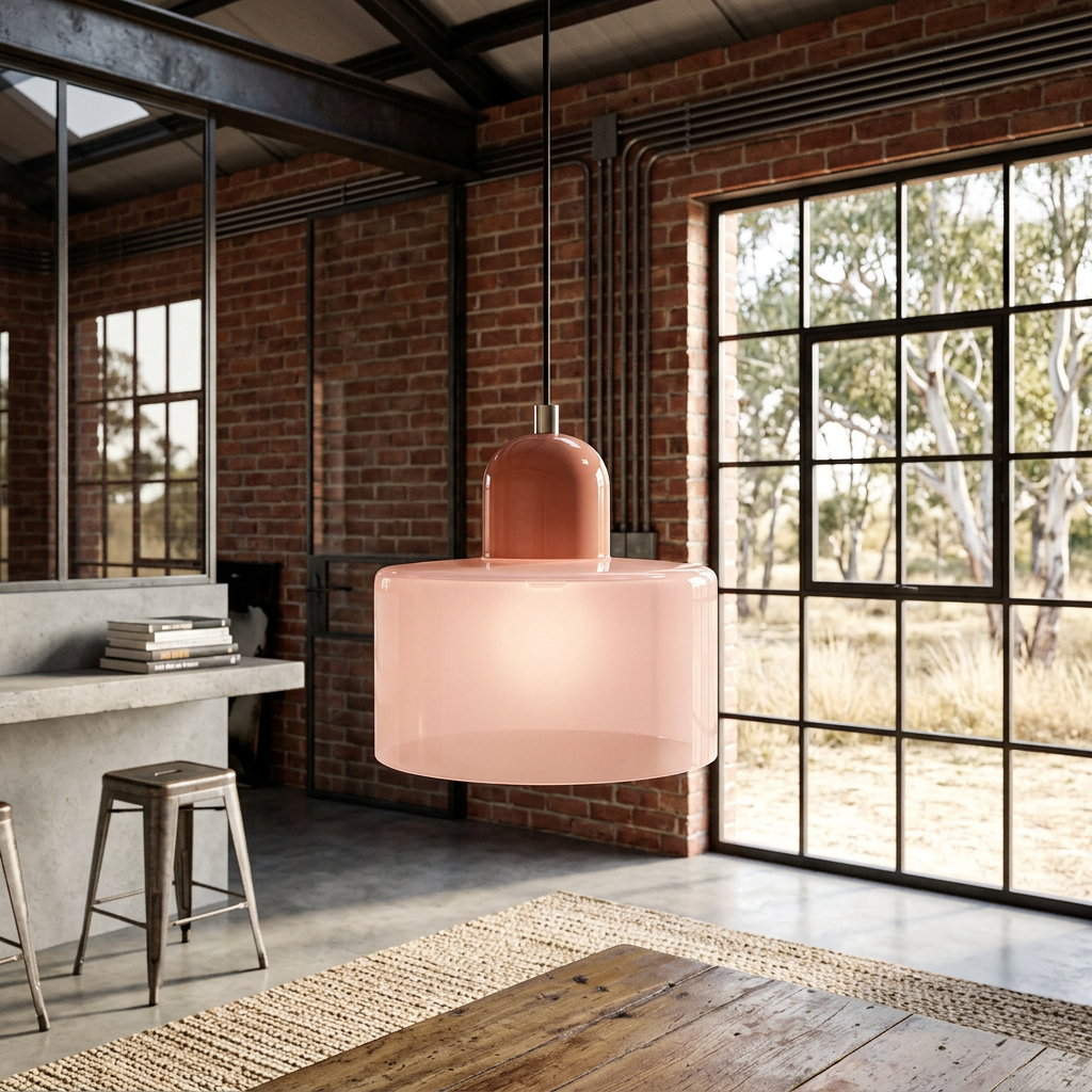 Alina Retro Glass Pendant for Nooks with Two Tone Shade
