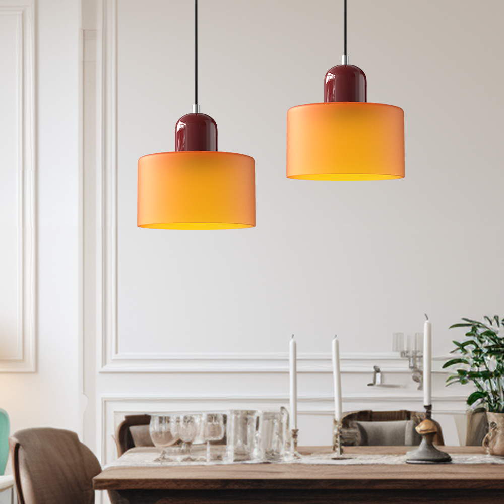 Alina Retro Glass Pendant for Nooks with Two Tone Shade