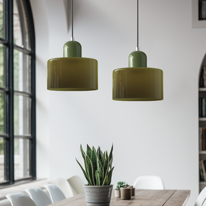 Alina Retro Glass Pendant for Nooks with Two Tone Shade