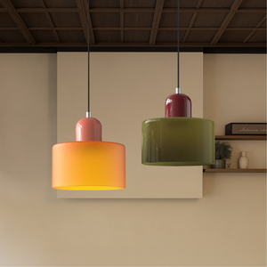 Alina Retro Glass Pendant for Nooks with Two Tone Shade