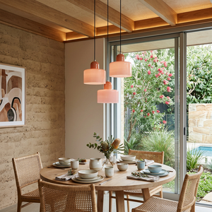 Alina Retro Glass Pendant for Nooks with Two Tone Shade