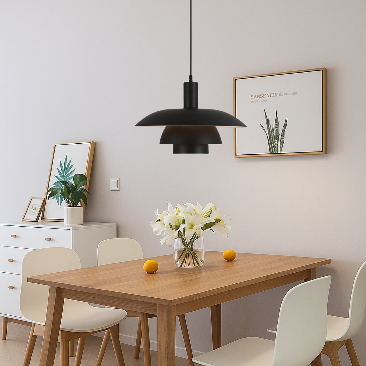 Allegra Cone Pendant for Dining Tables with Tiered Shade