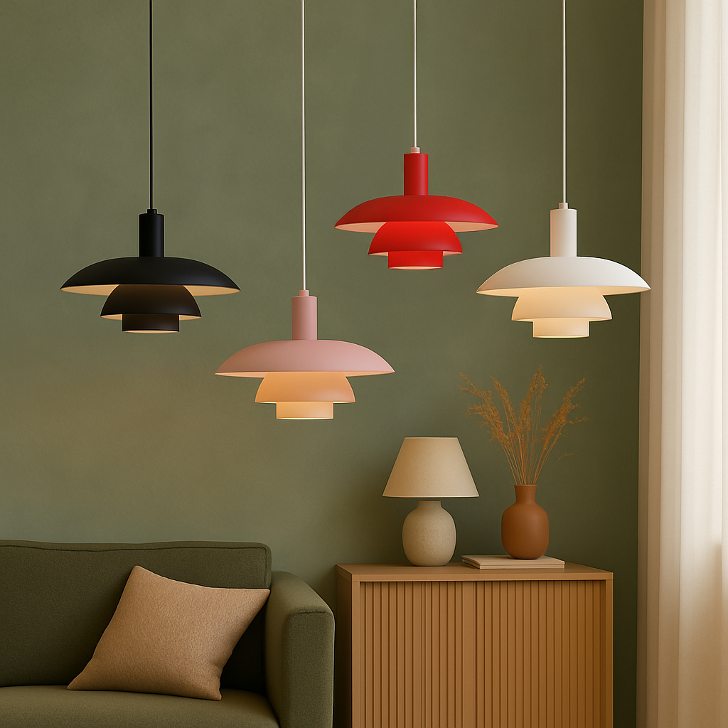 Allegra Cone Pendant for Dining Tables with Tiered Shade