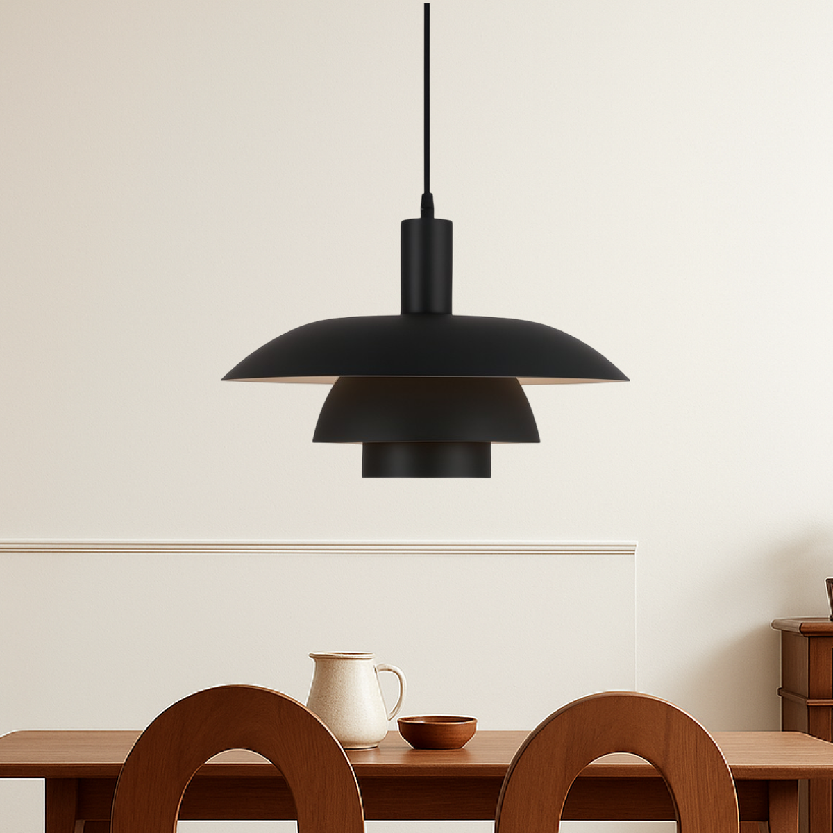 Allegra Cone Pendant for Dining Tables with Tiered Shade