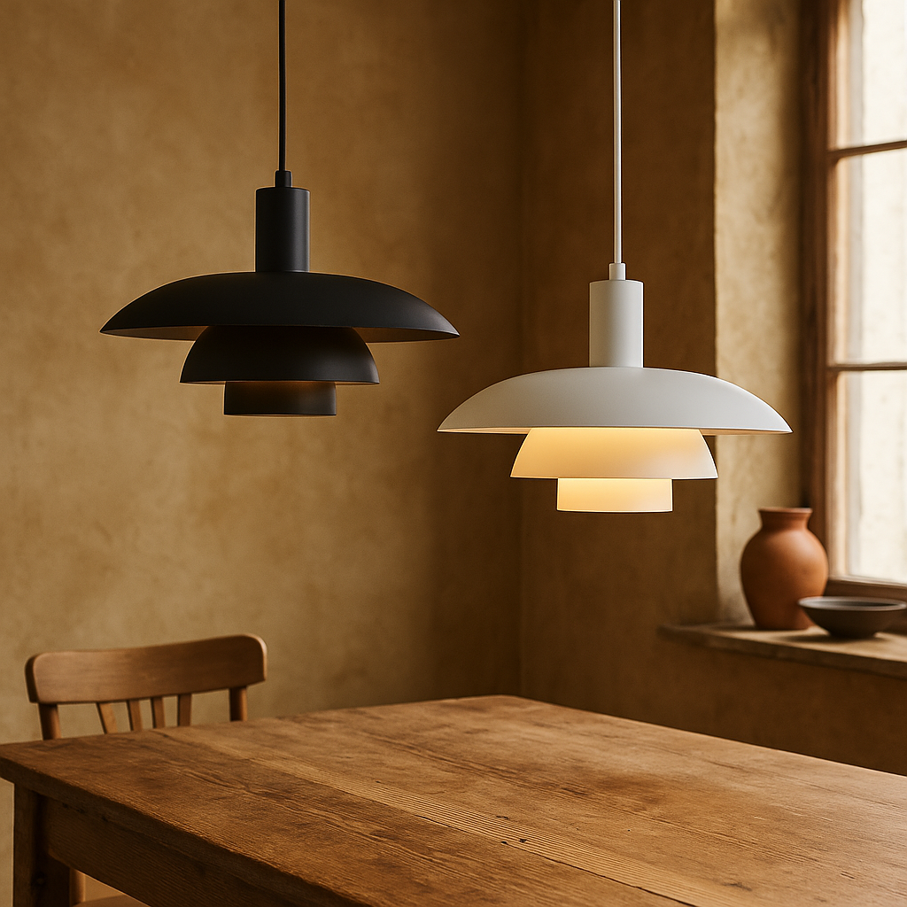 Allegra Cone Pendant for Dining Tables with Tiered Shade
