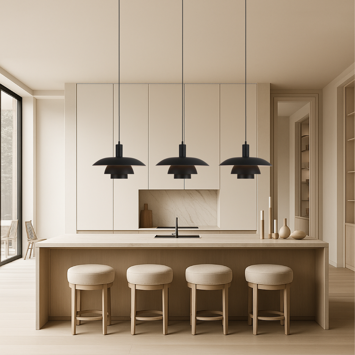 Allegra Cone Pendant for Dining Tables with Tiered Shade