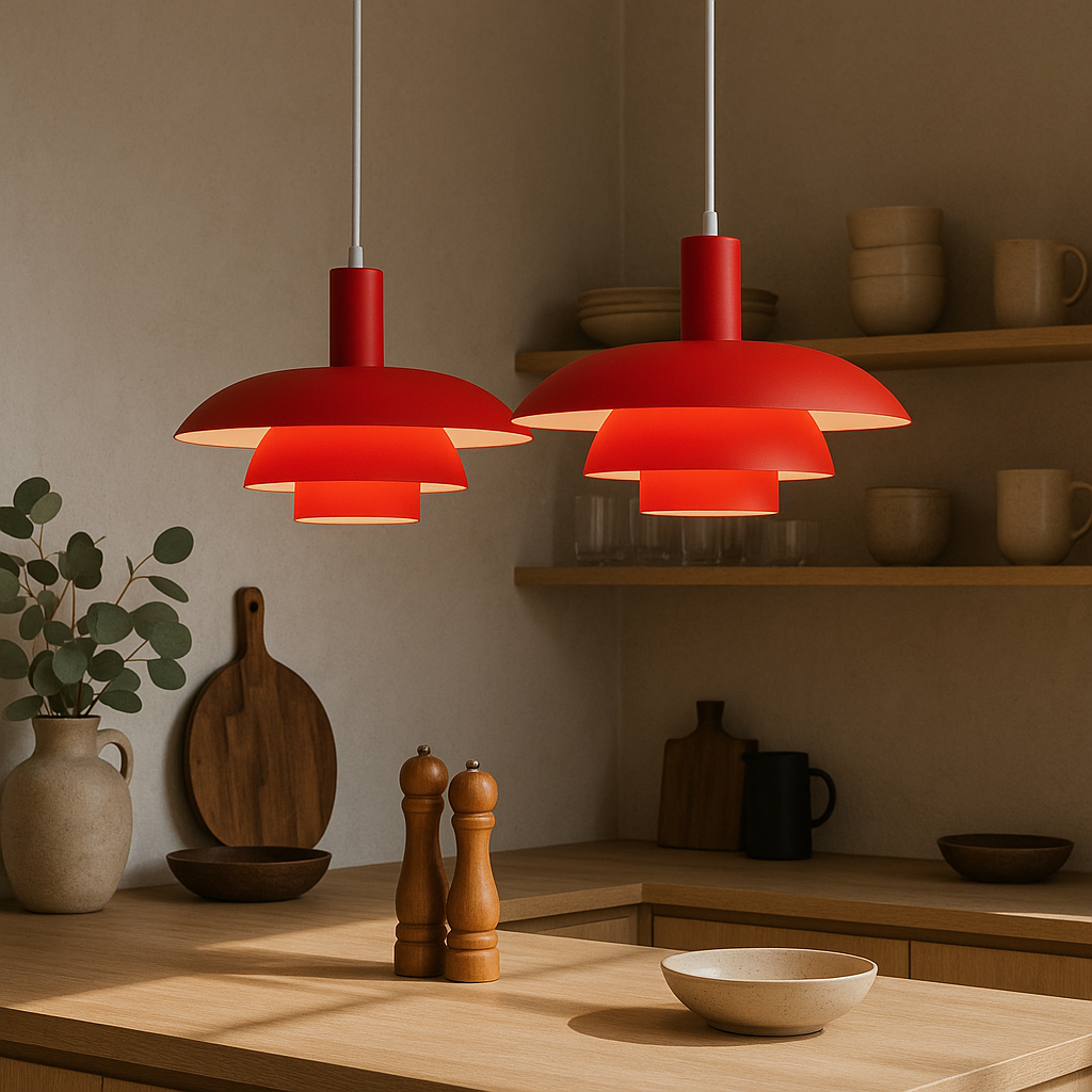 Allegra Cone Pendant for Dining Tables with Tiered Shade
