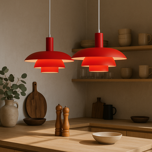 Allegra Cone Pendant for Dining Tables with Tiered Shade
