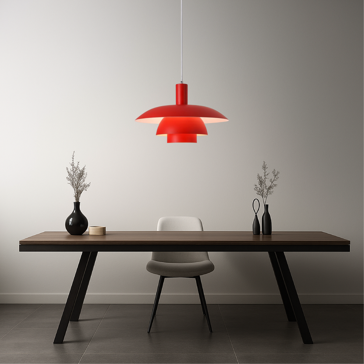 Allegra Cone Pendant for Dining Tables with Tiered Shade