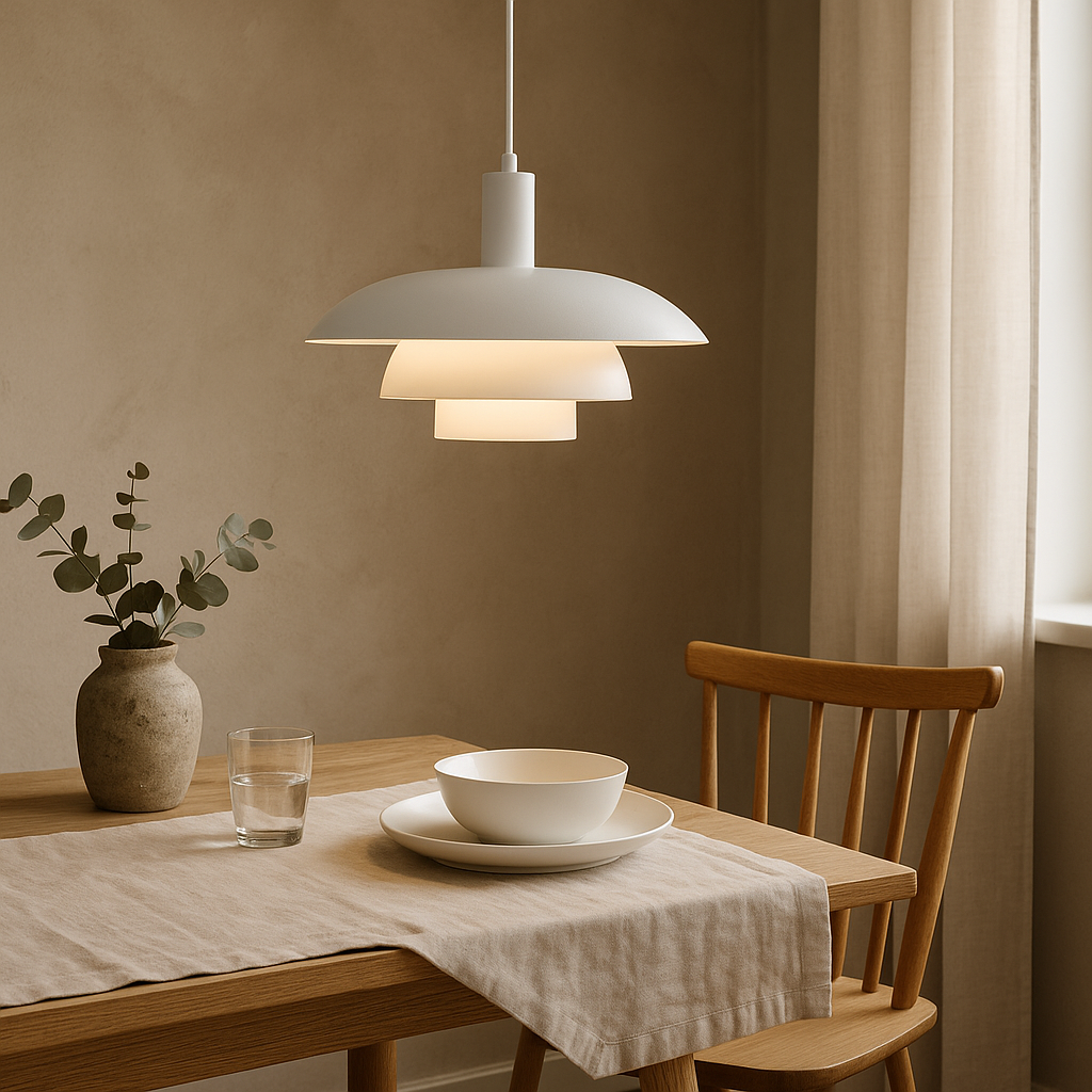 Allegra Cone Pendant for Dining Tables with Tiered Shade
