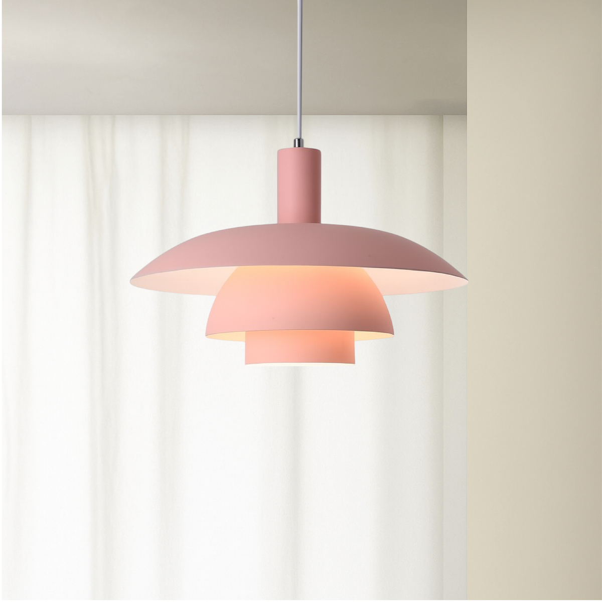Allegra Cone Pendant for Dining Tables with Tiered Shade