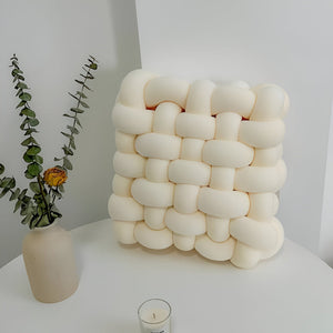 Philippa Woven Knot Cushion for Sofas with 3D Texture