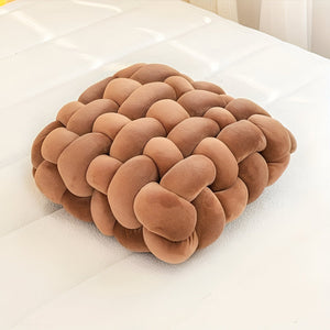 Philippa Woven Knot Cushion for Sofas with 3D Texture