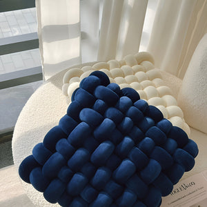 Philippa Woven Knot Cushion for Sofas with 3D Texture