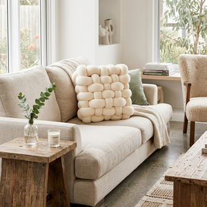 Philippa Woven Knot Cushion for Sofas with 3D Texture