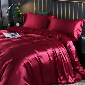 Eloise Satin Bedding Set for Beds with 2 Pillowcases