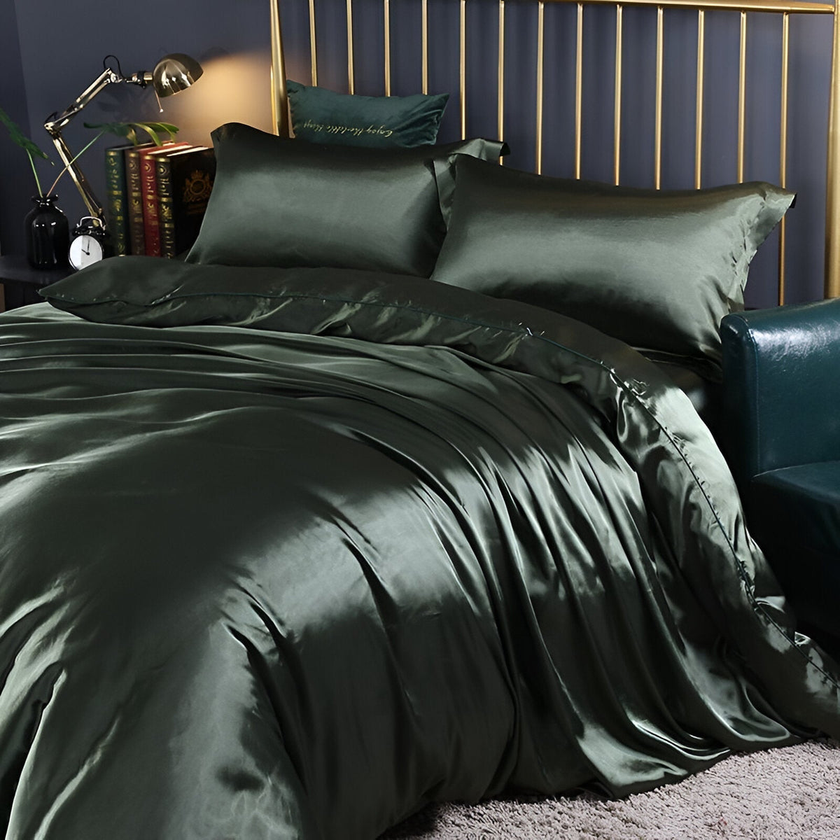 Eloise Satin Bedding Set for Beds with 2 Pillowcases