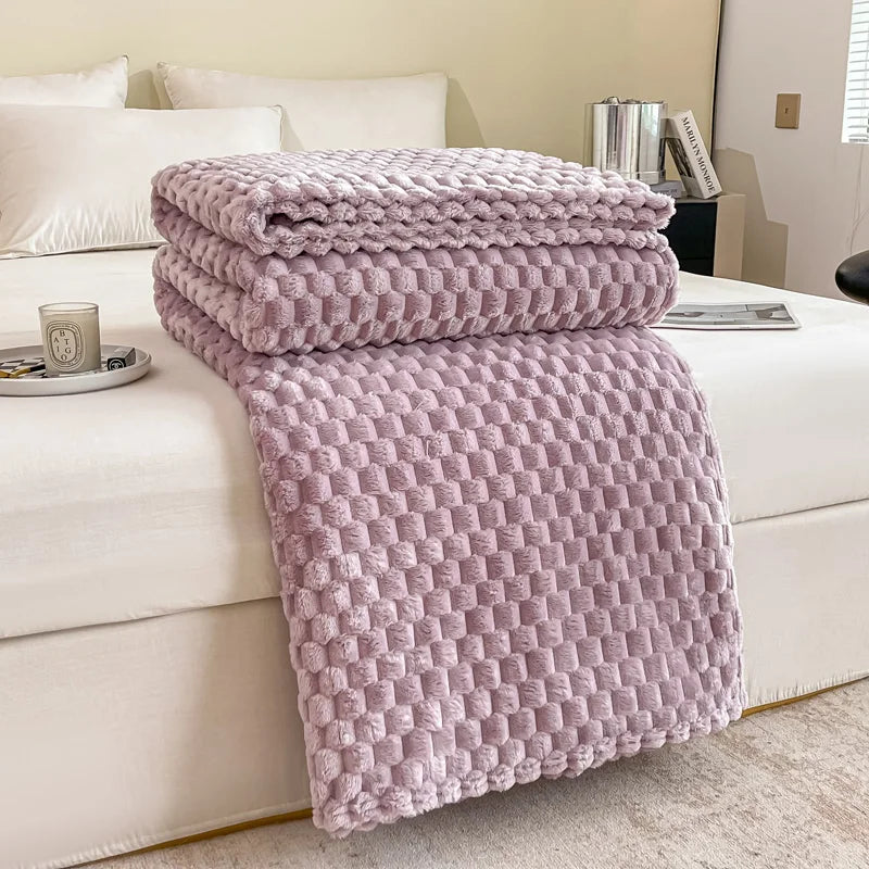 Rosalie Sofa Throw for Cold Evenings with Waffle Texture