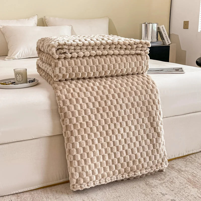 Rosalie Sofa Throw for Cold Evenings with Waffle Texture