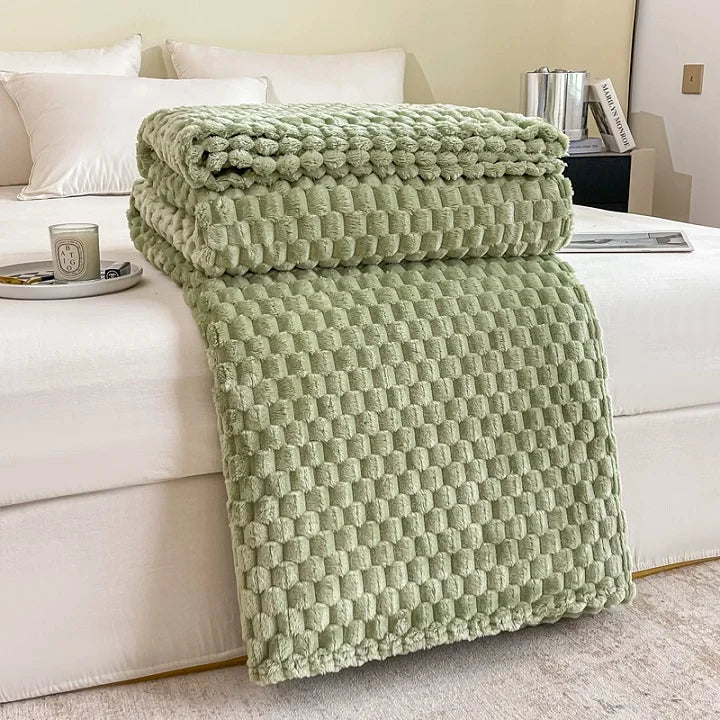 Rosalie Sofa Throw for Cold Evenings with Waffle Texture