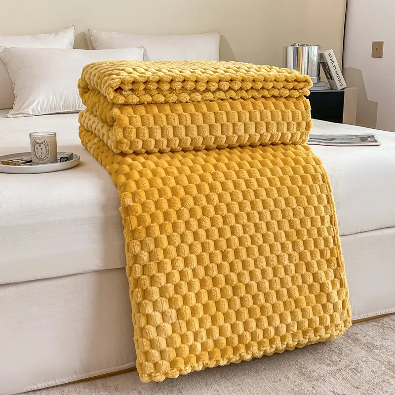 Rosalie Sofa Throw for Cold Evenings with Waffle Texture