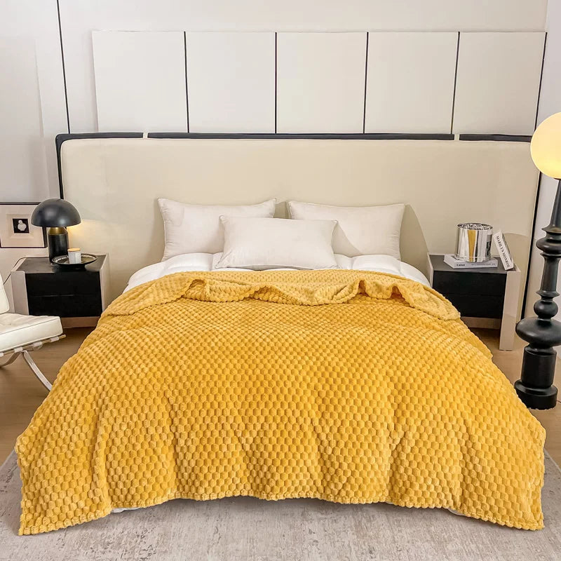 Rosalie Sofa Throw for Cold Evenings with Waffle Texture