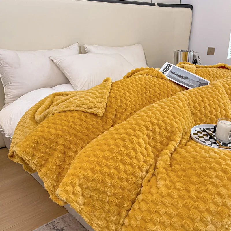 Rosalie Sofa Throw for Cold Evenings with Waffle Texture
