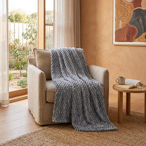 Rosalie Sofa Throw for Cold Evenings with Waffle Texture