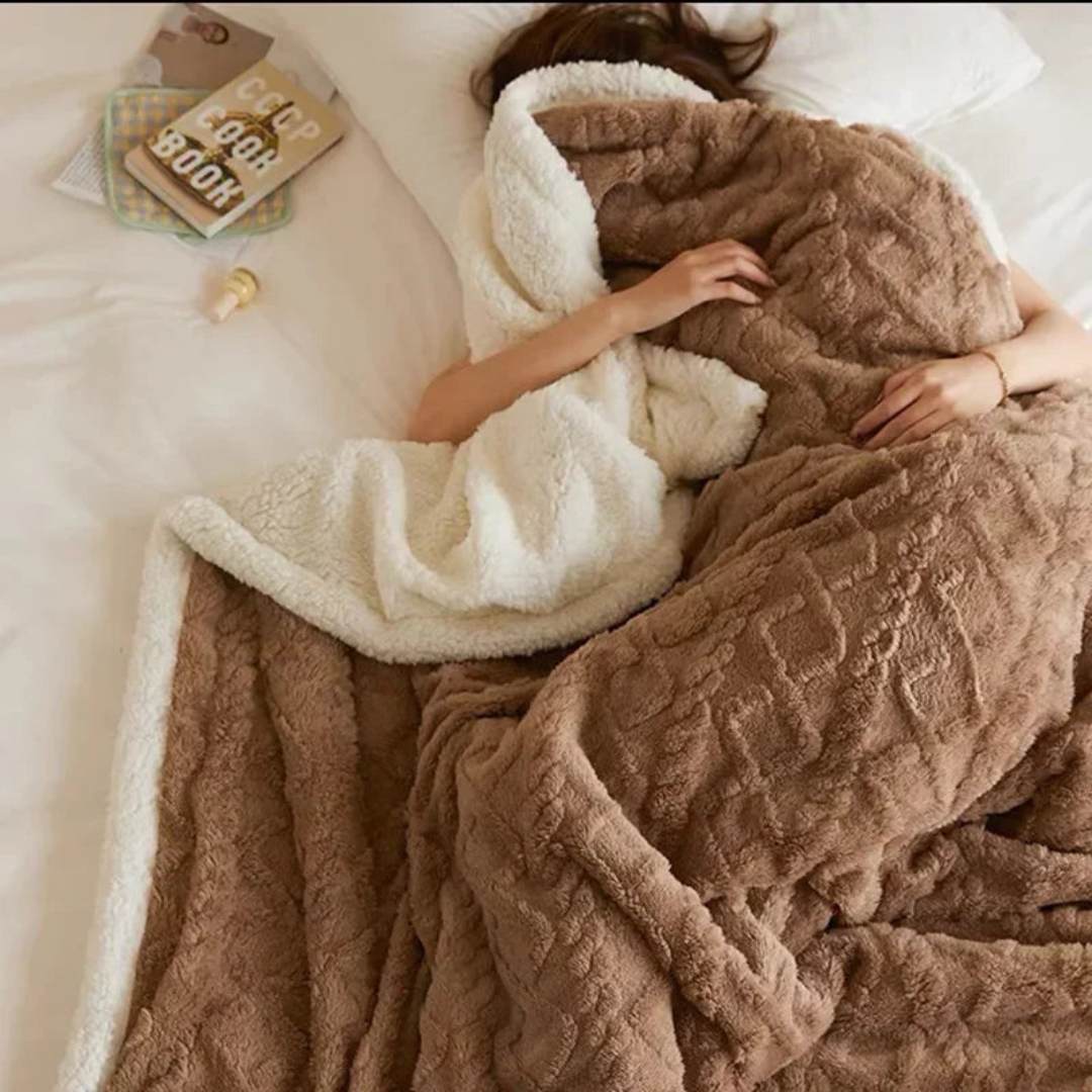 Anouk Fleece Blanket for Winter Beds with Sherpa Lining