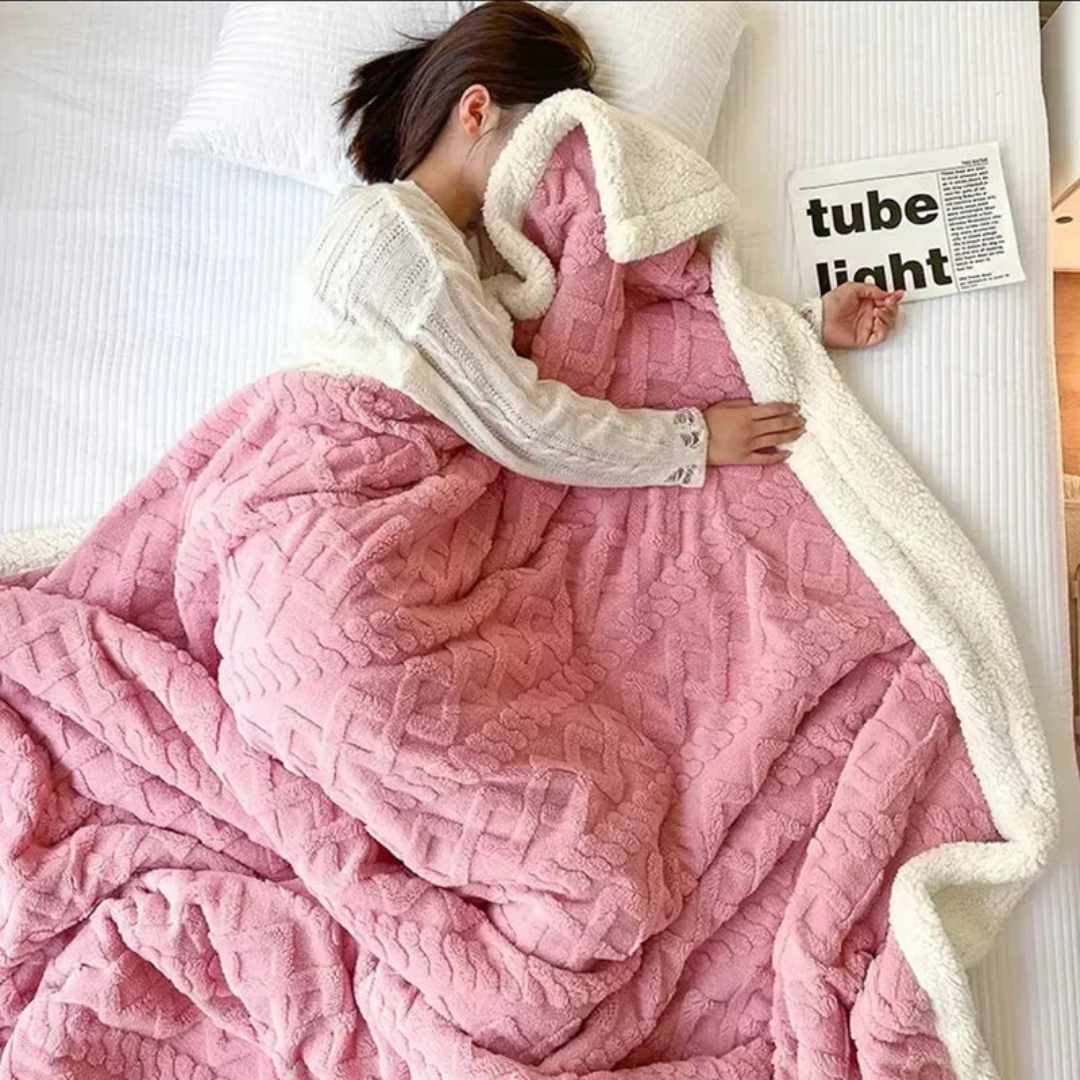 Anouk Fleece Blanket for Winter Beds with Sherpa Lining