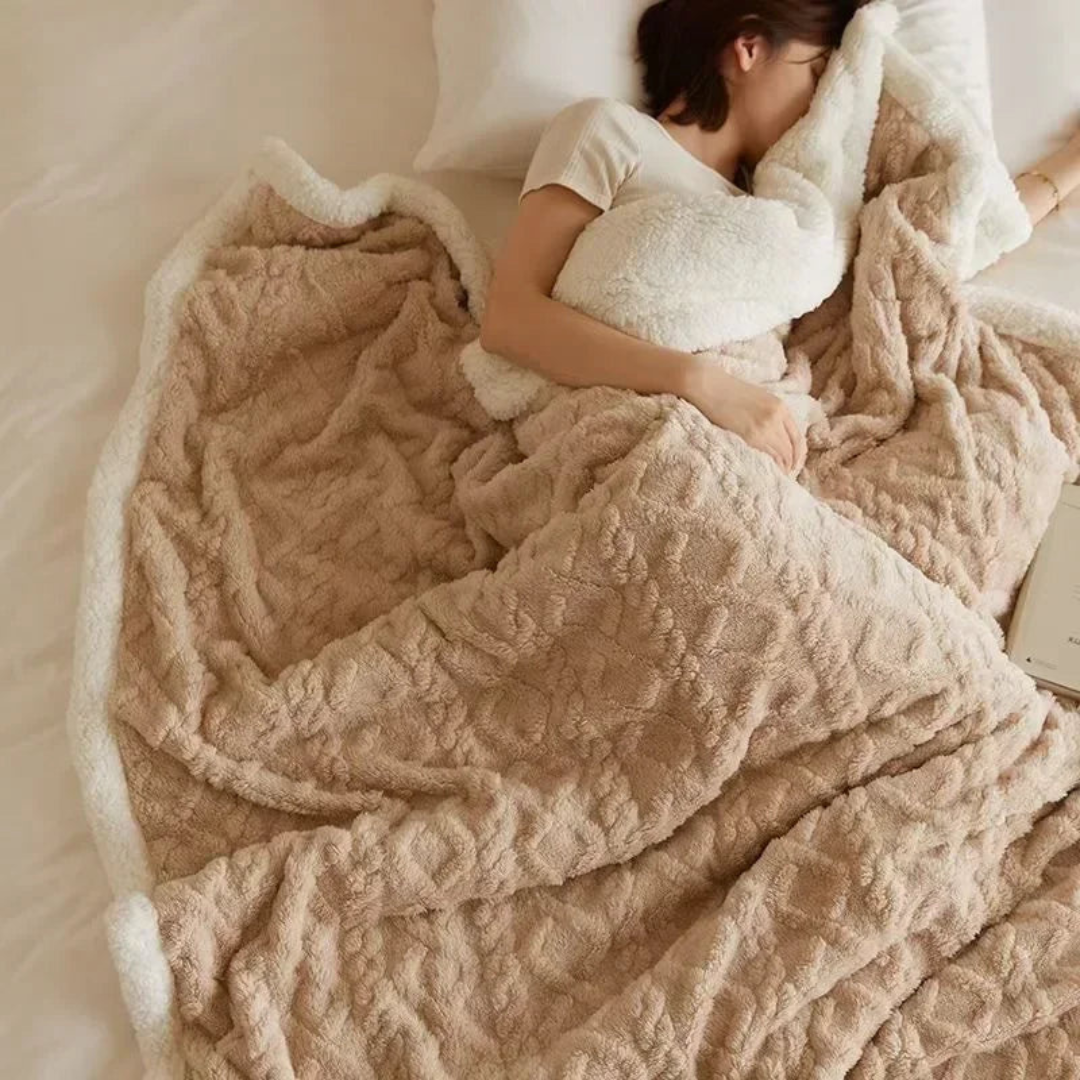 Anouk Fleece Blanket for Winter Beds with Sherpa Lining