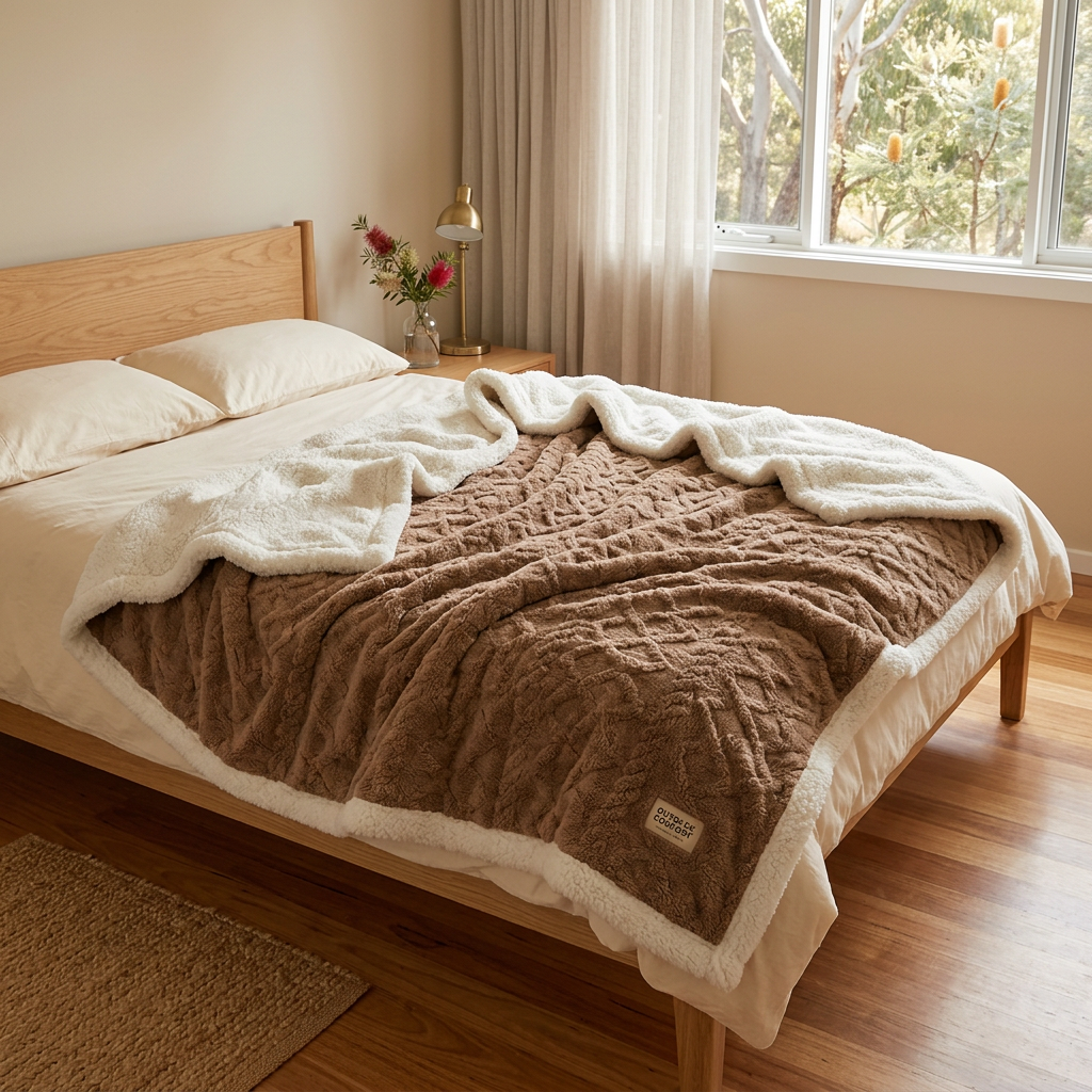 Anouk Fleece Blanket for Winter Beds with Sherpa Lining