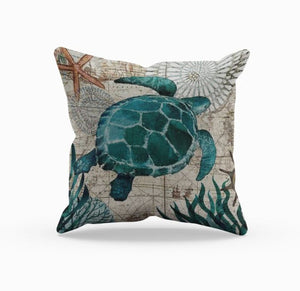 Josephine Nautical Cushion for Coastal Rooms with Map Print