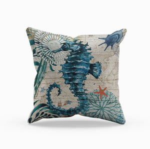 Josephine Nautical Cushion for Coastal Rooms with Map Print