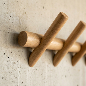 Valentine Wall Coat Rack for Halls with 5 Angled Pegs