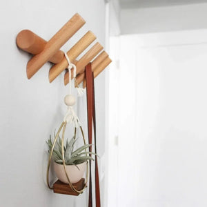 Valentine Wall Coat Rack for Halls with 5 Angled Pegs