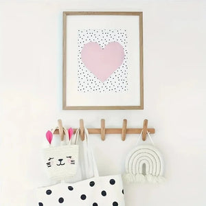Valentine Wall Coat Rack for Halls with 5 Angled Pegs