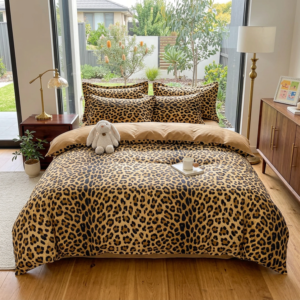 Camilla Duvet Cover for Bedrooms with Leopard Print