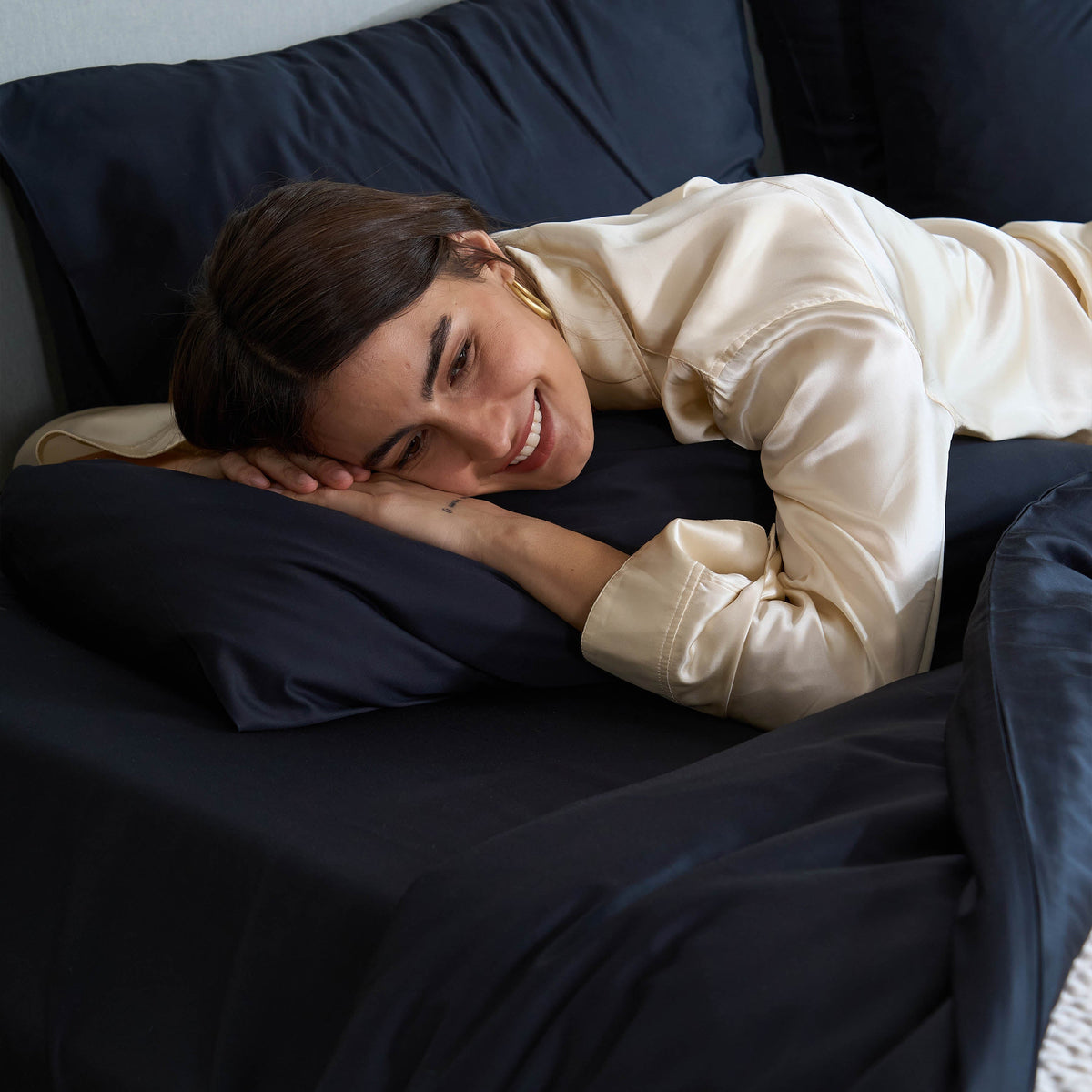 Ottoline Pillowcases for Beds in Cool Bamboo Viscose