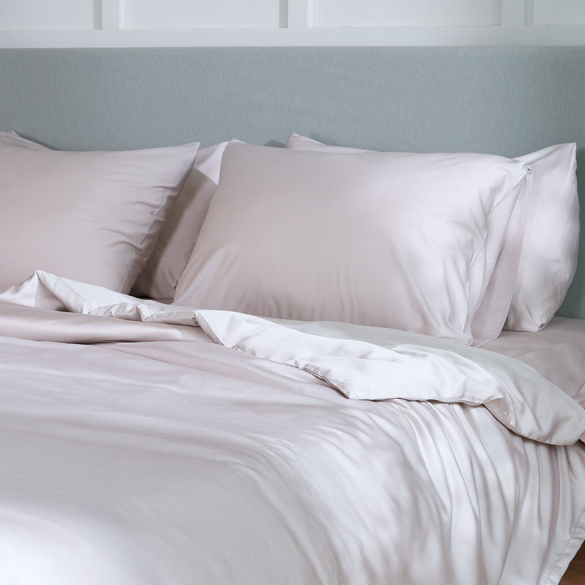 Ottoline Pillowcases for Beds in Cool Bamboo Viscose