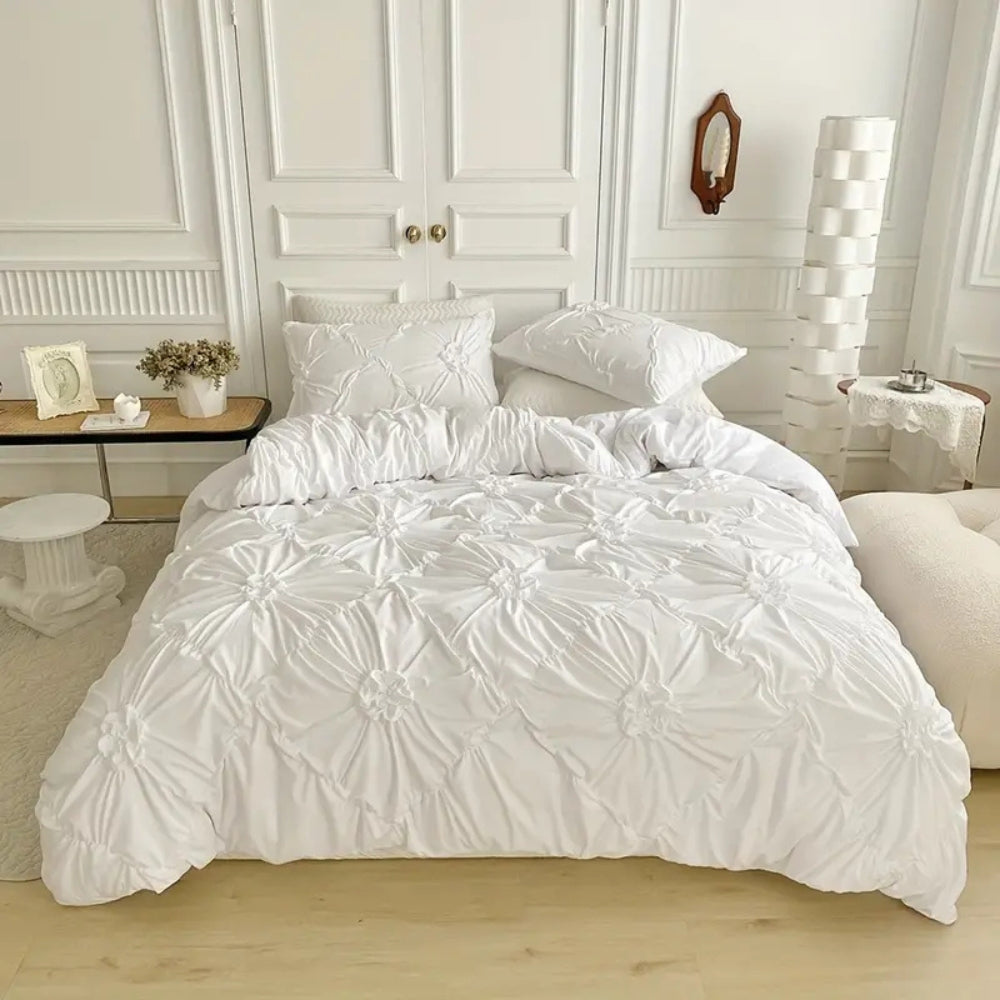 White set in a bright bedroom